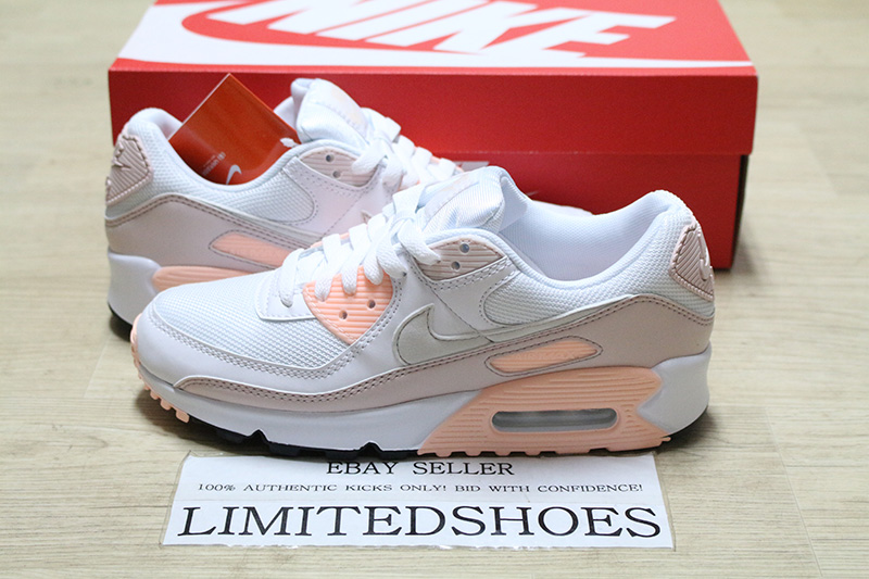 WMNS NIKE AIR MAX 90 WHITE BARELY ROSE 