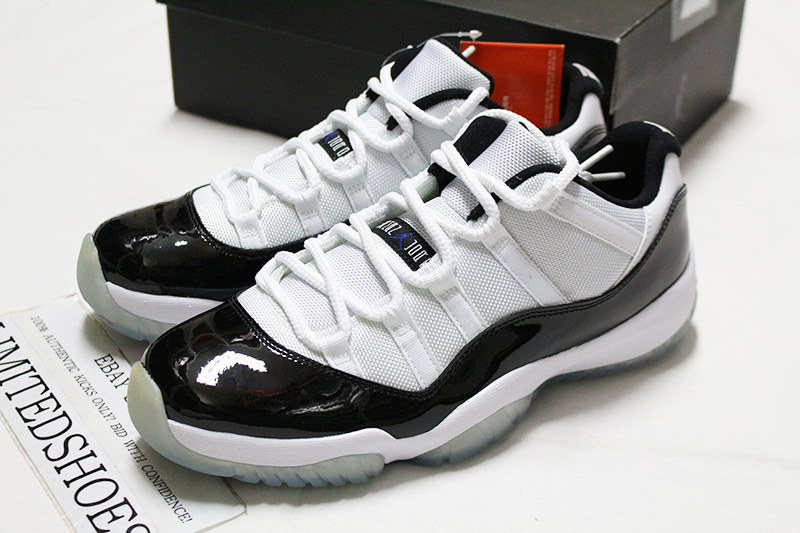 2014 NIKE AIR JORDAN 11 XI RETRO LOW CONCORD WHITE BLACK 528895